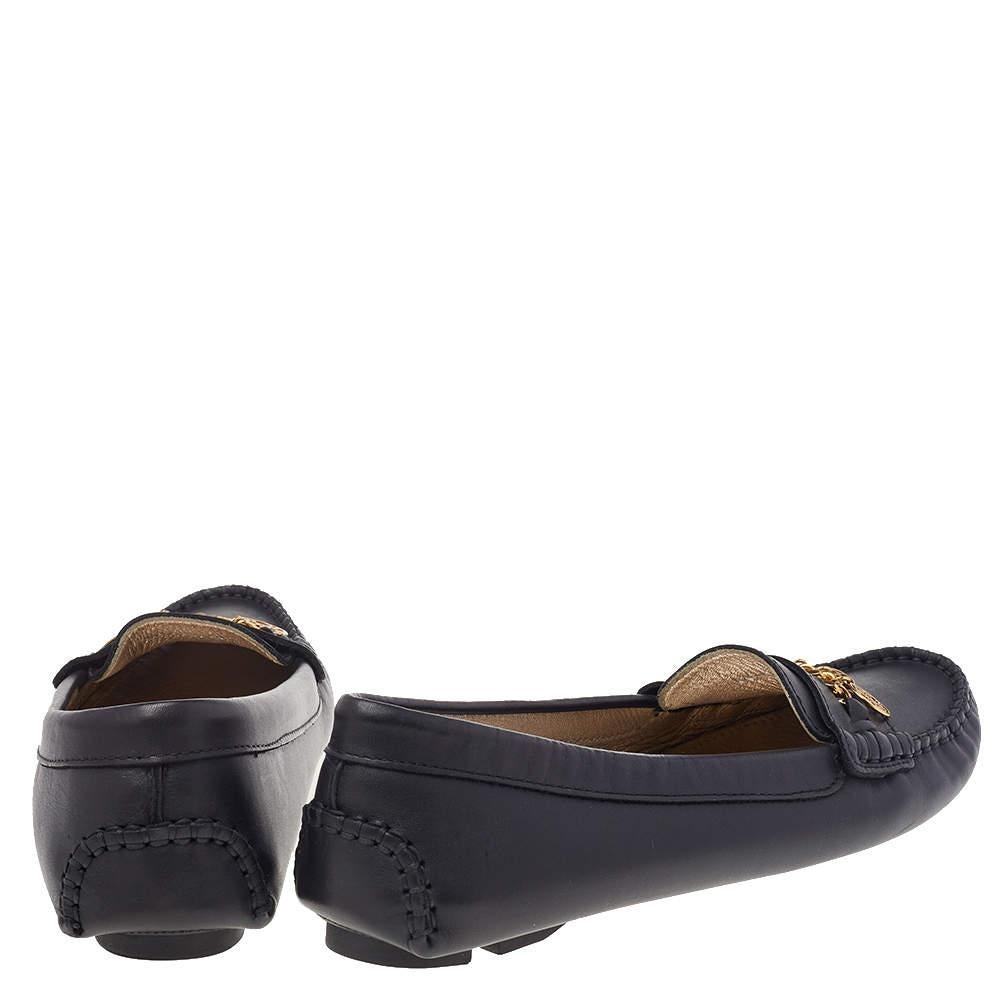 CH Carolina Herrera Cuero Negro Logotipo Detalle Encanto Mocasines Slip On Talla 39 1