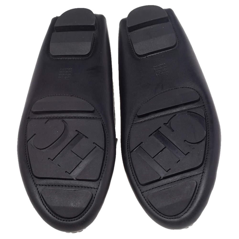 CH Carolina Herrera Cuero Negro Logotipo Detalle Encanto Mocasines Slip On Talla 39 2