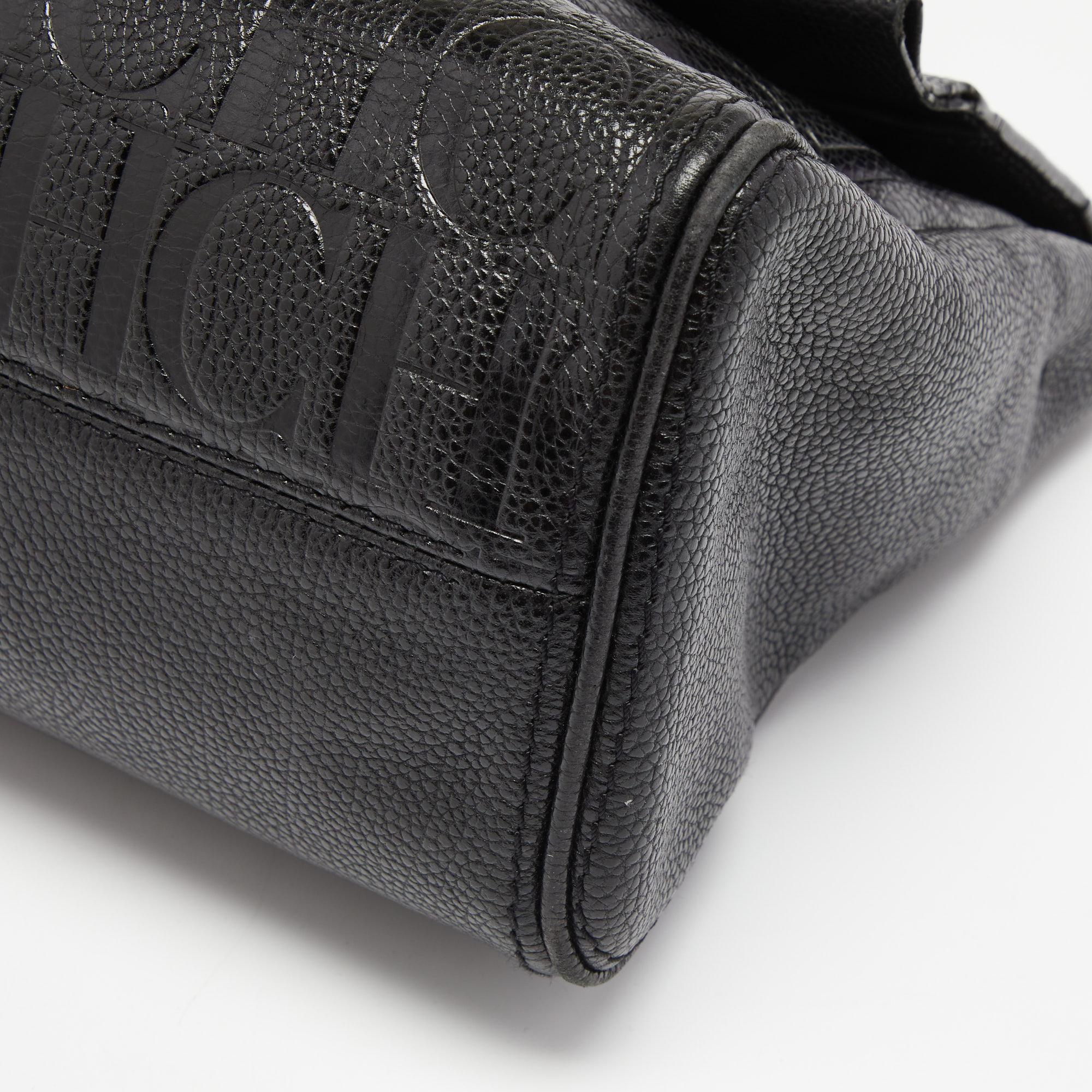 CH Carolina Herrera Black Leather Minuetto Flap Top Handle Bag 6