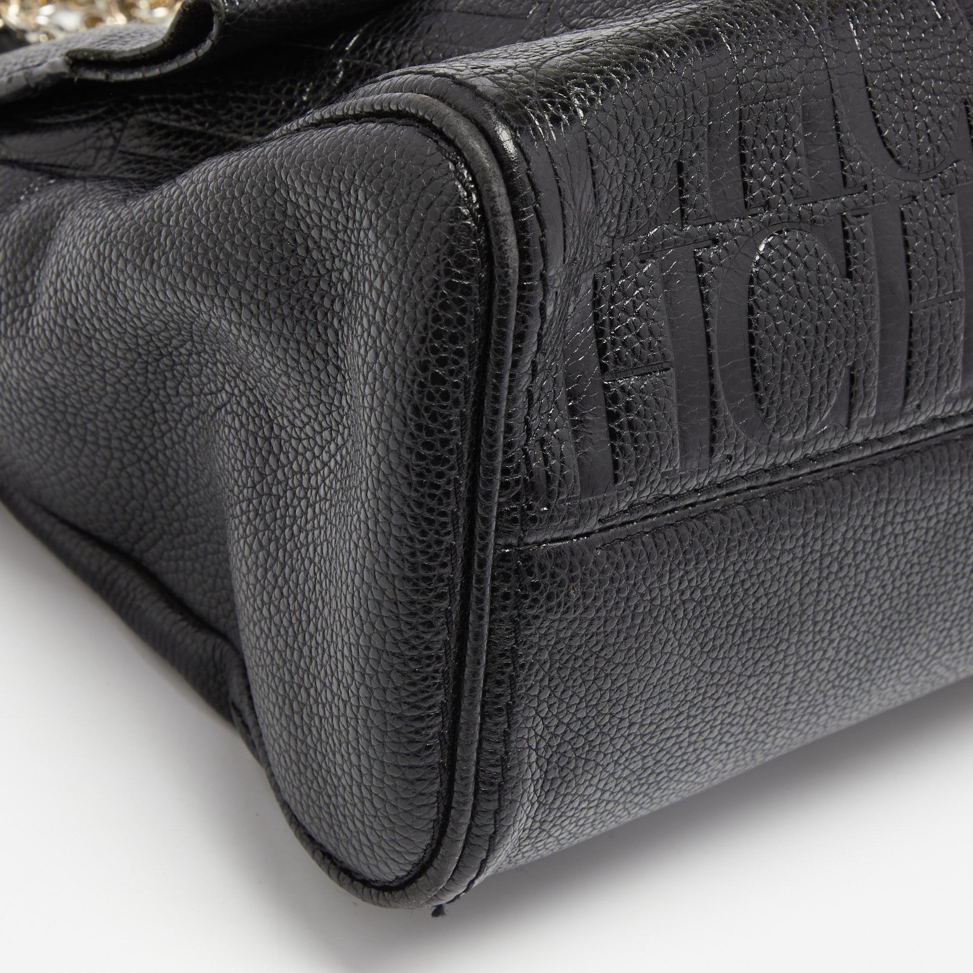CH Carolina Herrera Black Leather Minuetto Flap Top Handle Bag 5