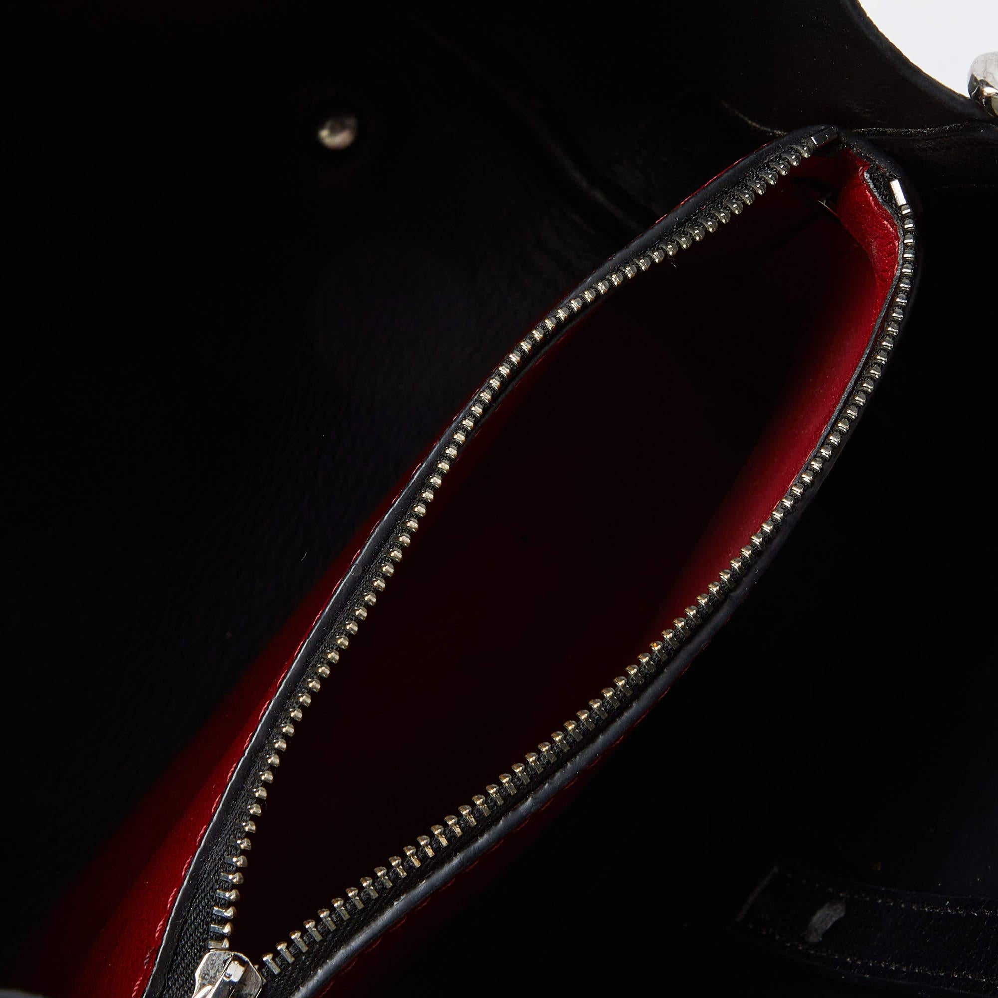 CH Carolina Herrera Black Leather Small Matryoshka Locked Tote For Sale 6
