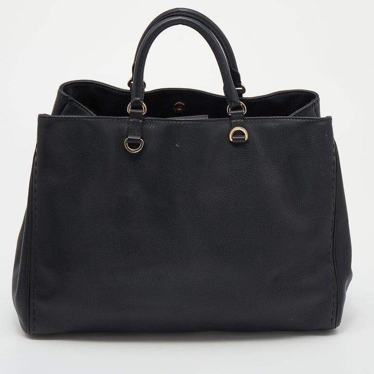 CH Carolina Herrera Black Leather Tote For Sale at 1stDibs