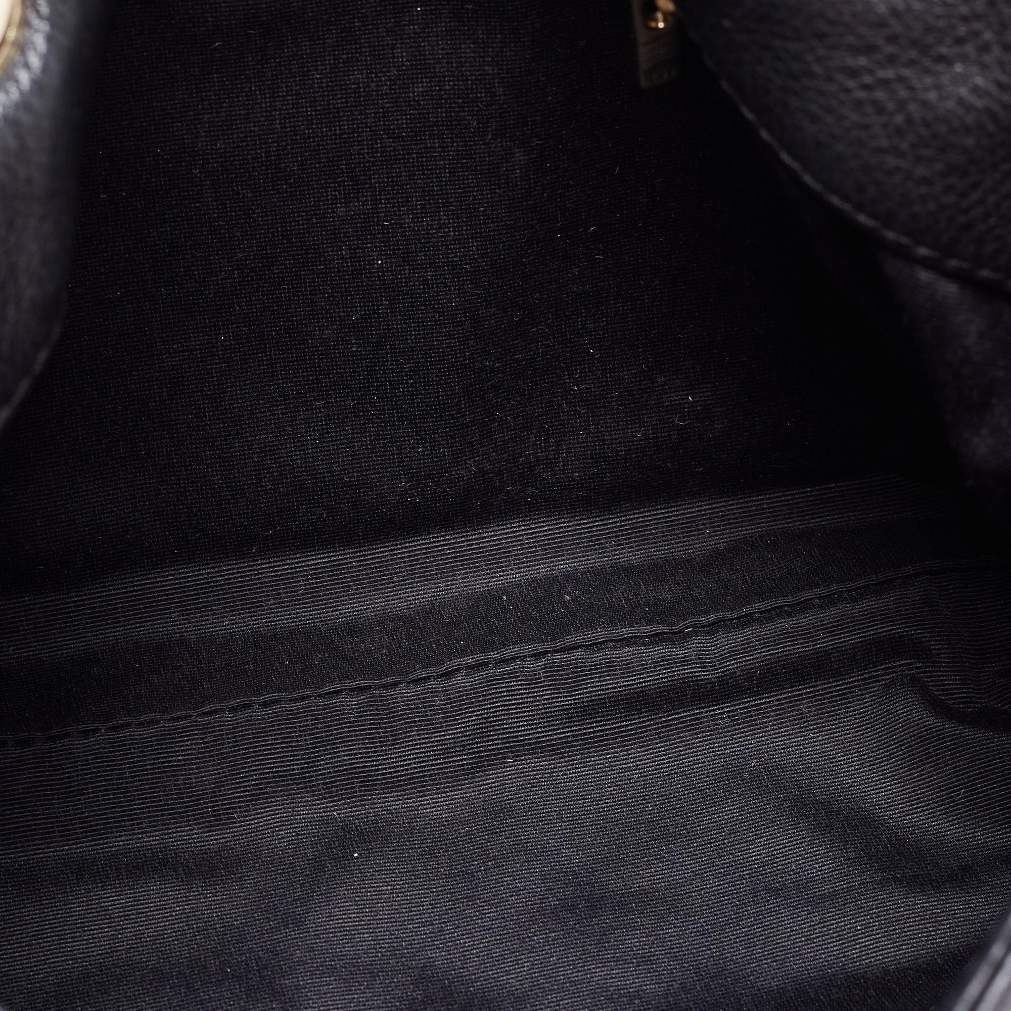 CH Carolina Herrera Black Monogram Leather Audrey Shoulder Bag 2