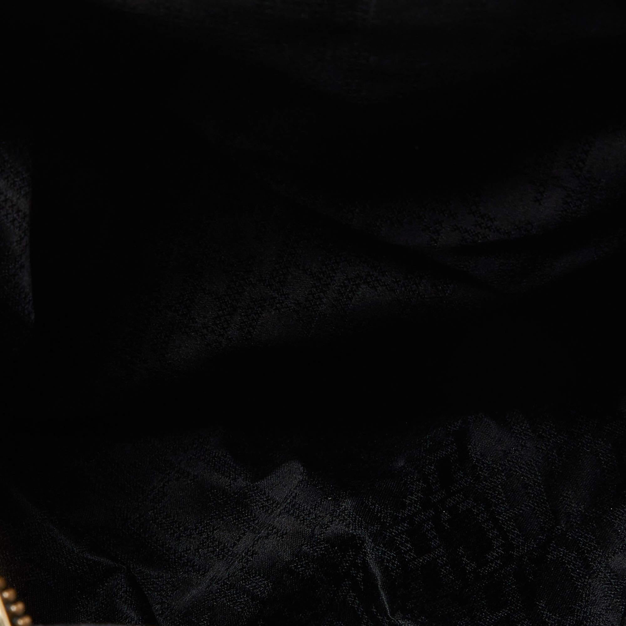 CH Carolina Herrera Black Nubuck and Leather Chain Hobo For Sale 2