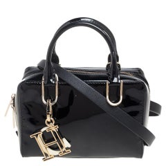 CH Carolina Herrera Black Patent Leather Crossbody Bag