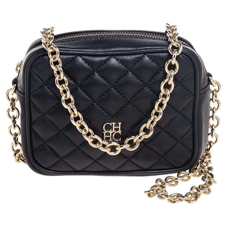 CH Carolina Herrera Black Quilted Leather Logo Crossbody Bag At 1stDibs ch-carolina-herrera-black-quilted-leather-logo-crossbody-bag-at-1stdibs