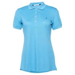 Used CH Carolina Herrera Blue Cotton Pique Polo T-Shirt S