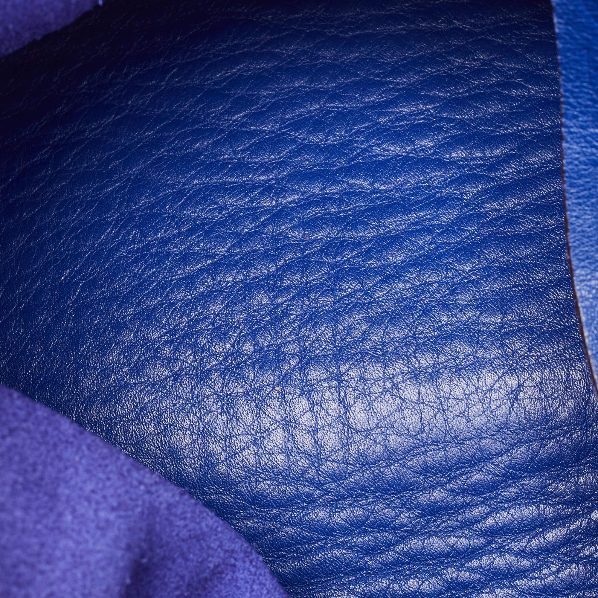  CH Carolina Herrera Blue Monogram Embossed Leather Large Matryoshka Tote For Sale 10