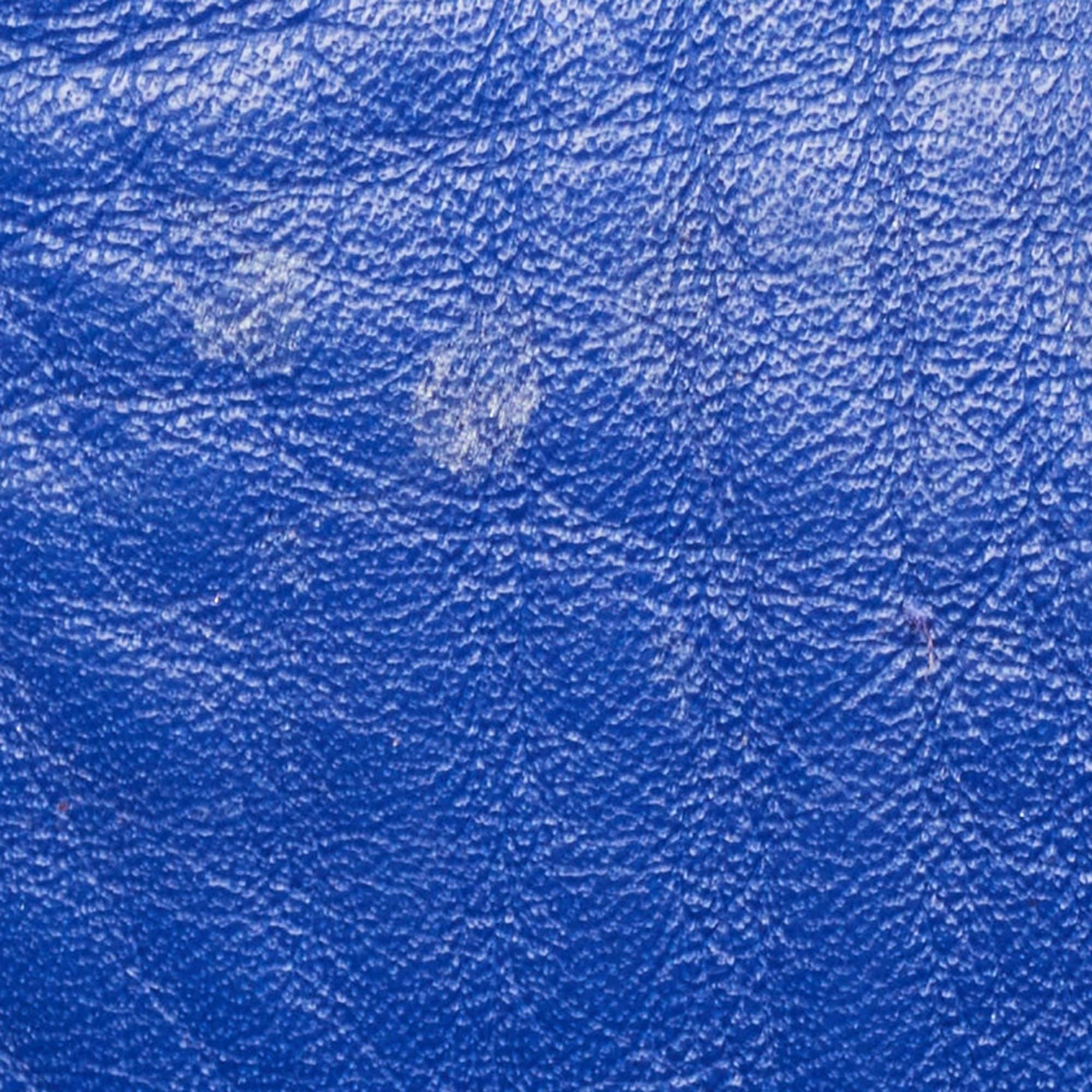 Women's  CH Carolina Herrera Blue Monogram Embossed Leather Large Matryoshka Tote For Sale