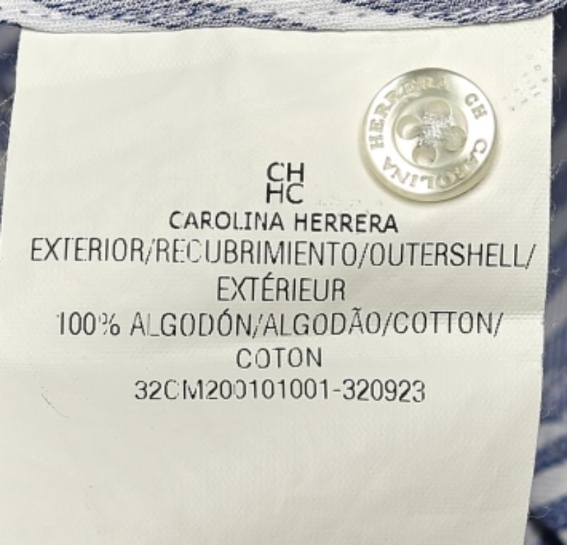 CH Carolina Herrera - Camicia a righe blu in cotone con bottoni XL in vendita 2