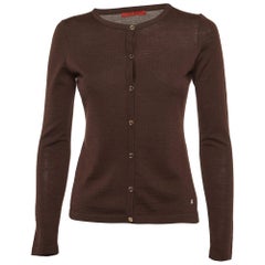 CH Carolina Herrera Chaqueta de punto marrón con botones S