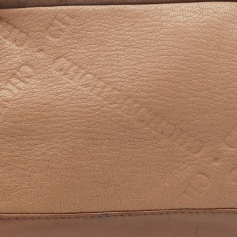 CH Carolina Herrera Brown Leather And Suede Chain Satchel For Sale 4