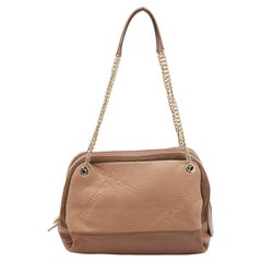 CH Carolina Herrera Brown Leather And Suede Chain Satchel