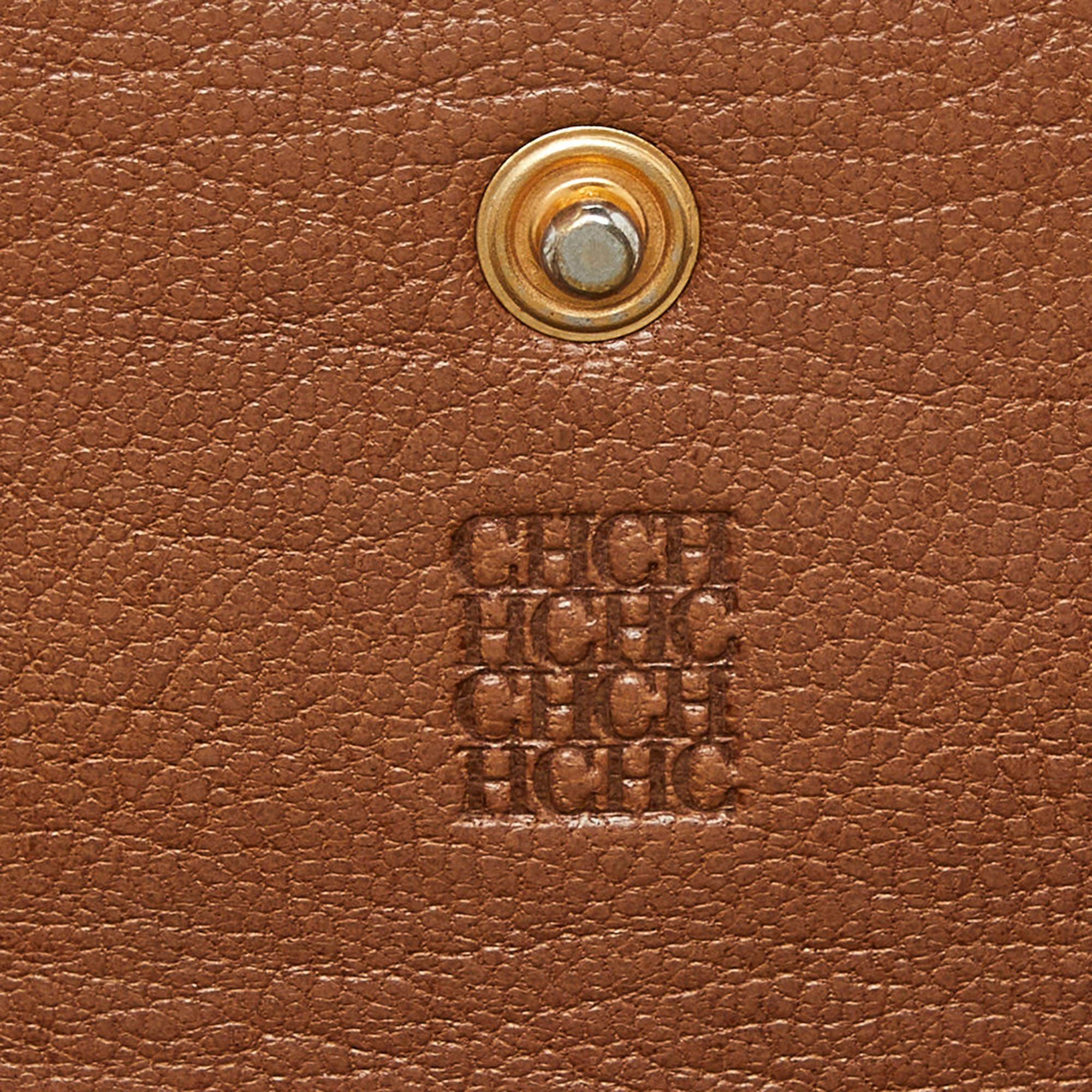 CH Cartera Continental Monograma de Piel Marrón Carolina Herrera 3