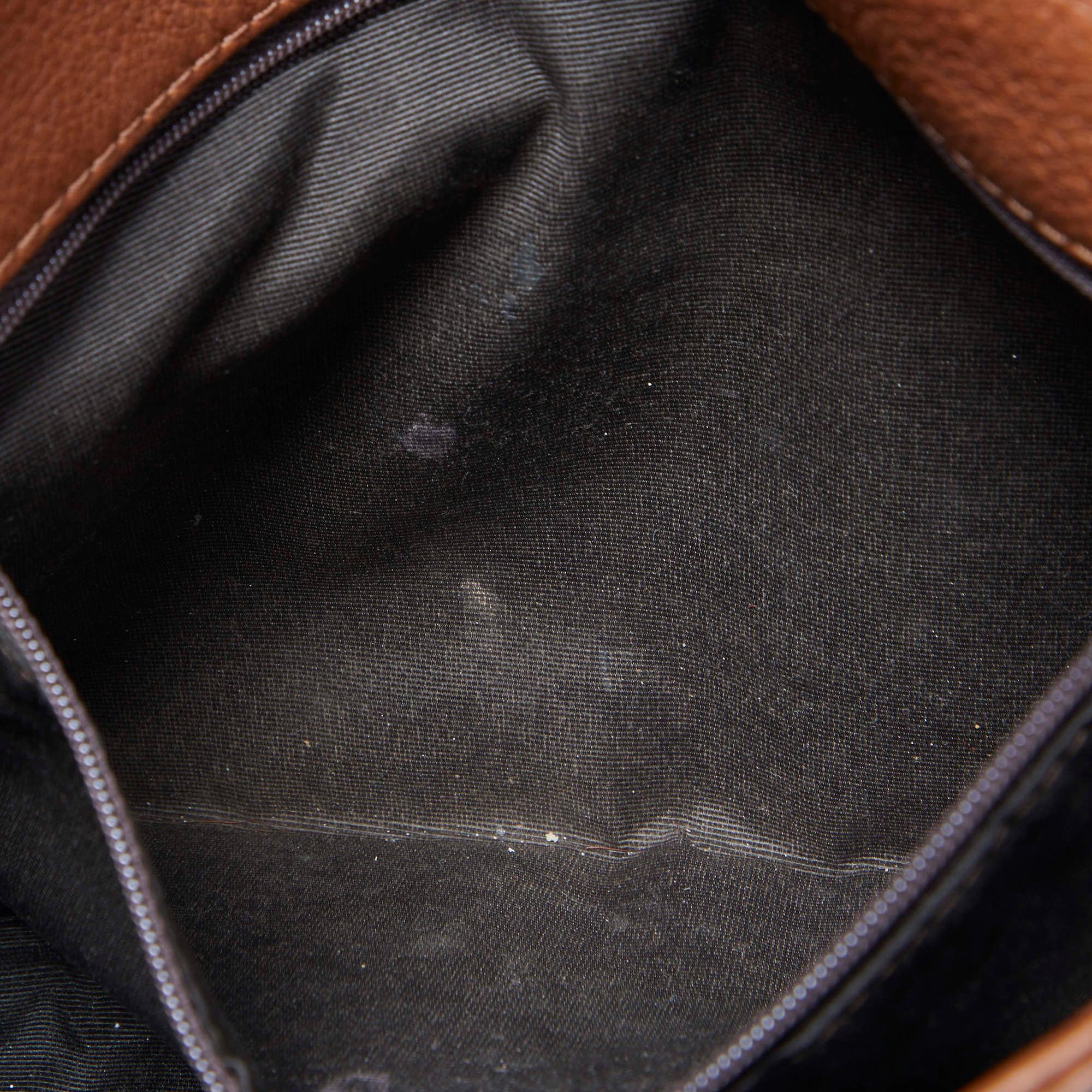 CH Carolina Herrera Brown Monogram Leather Audrey Shoulder Bag 11