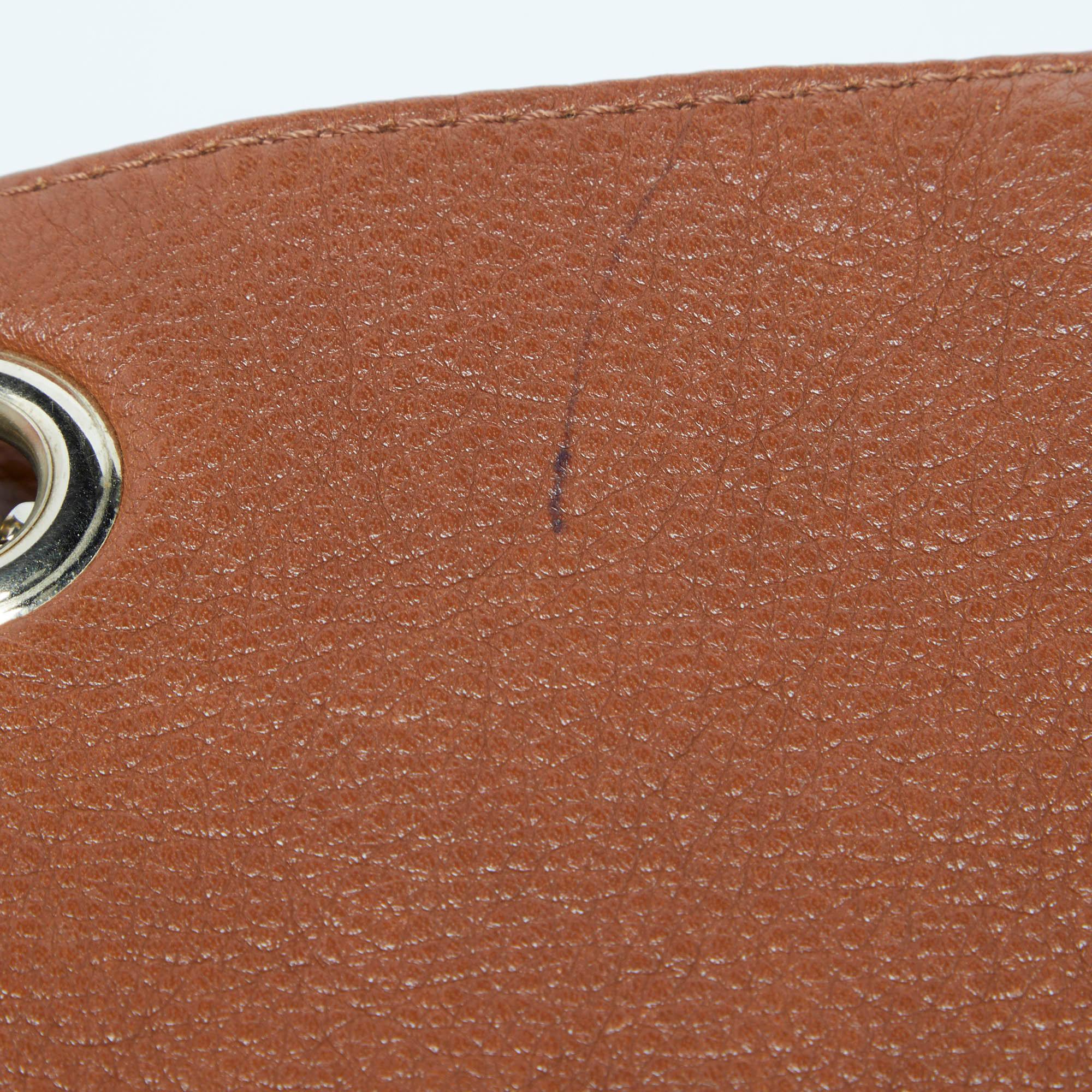 CH Carolina Herrera Brown Monogram Leather Audrey Shoulder Bag 2