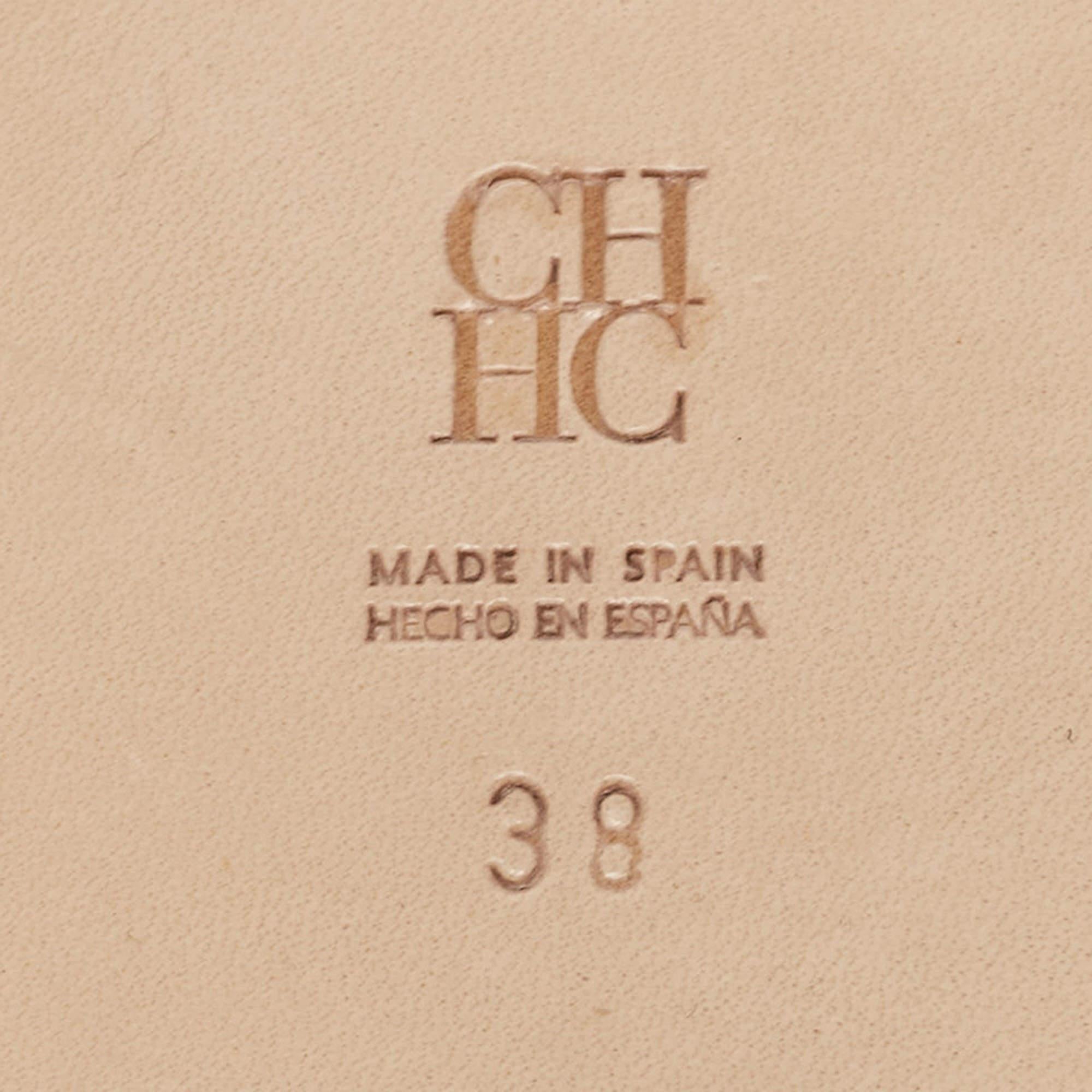 CH Carolina Herrera Sandalias planas con cordones de ante marrón talla 38 3