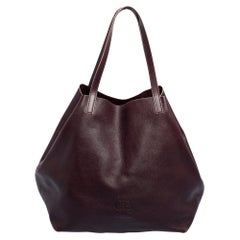 CH Carolina Herrera Burgundy Leather Matryoshka Tote