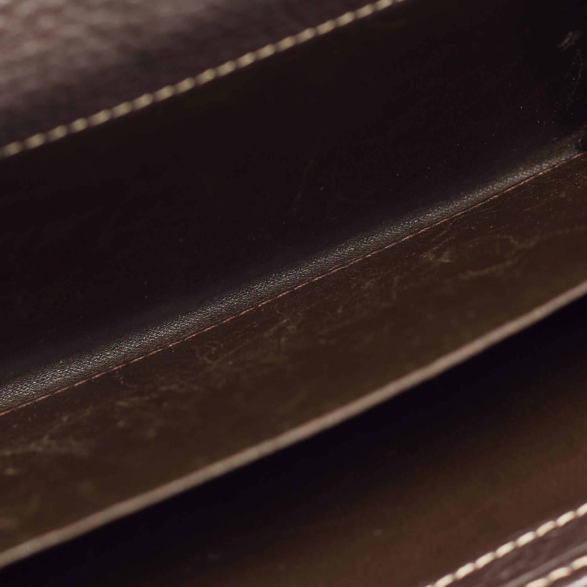 CH Carolina Herrera Choco Brown Monogram Leather Wallet For Sale 2