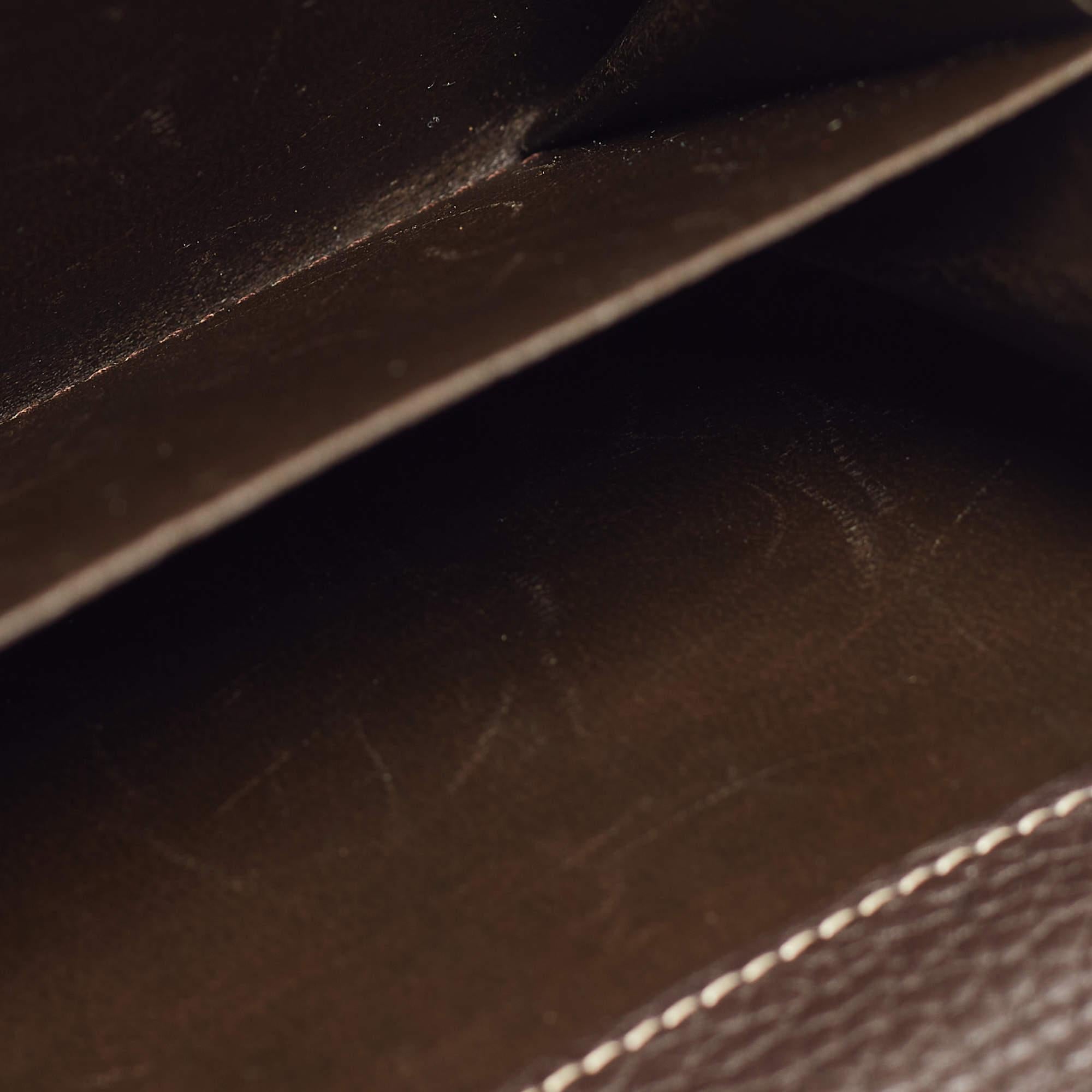 CH Carolina Herrera Choco Brown Monogram Leather Wallet For Sale 3