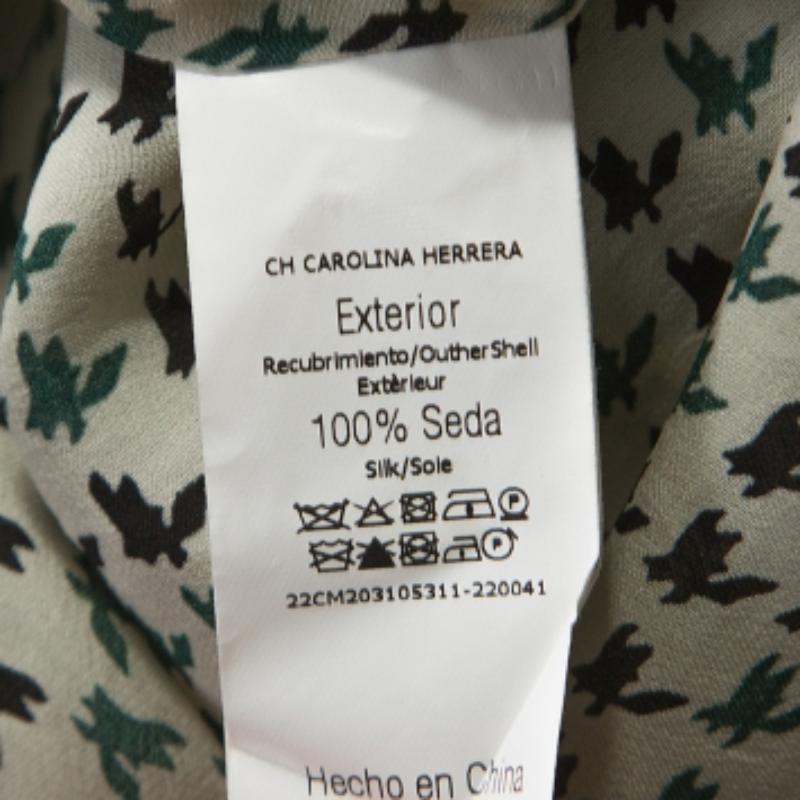 De las mujeres CH Carolina Herrera Blusa de Seda con Estampado Geométrico Crema M en venta