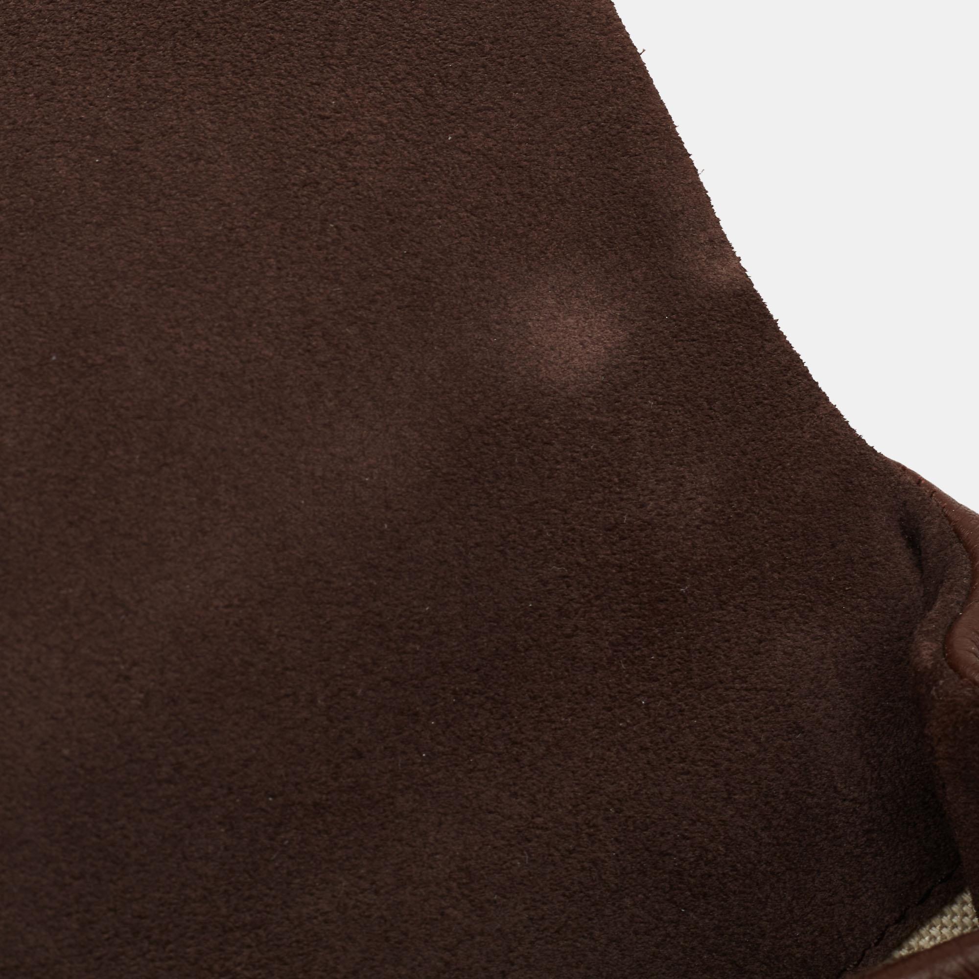 CH Carolina Herrera Dark Brown Leather Metal Flap Top Handle Bag 4