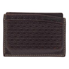 CH Carolina Herrera Portacarte in pelle Monogram marrone scuro