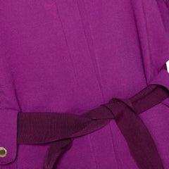 CH Carolina Herrera Fuschia Stretch Knit Belted Cardigan L