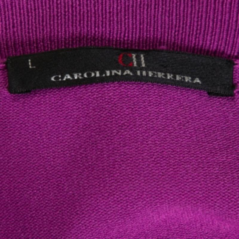 Viola CH Carolina Herrera Cardigan con cintura in maglia elasticizzata color fucsia L.L. in vendita