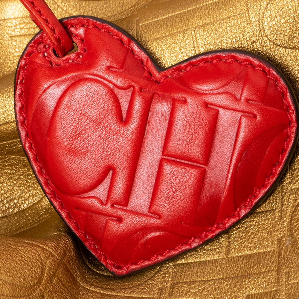 CH Carolina Herrera Gold Monogram Leather Matryoshka Tote 2