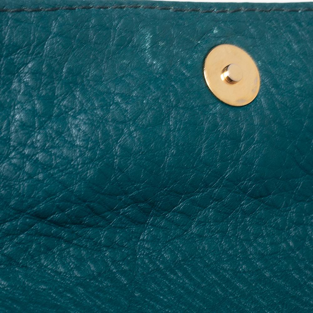 CH Carolina Herrera Green Monogram Leather Audrey Shoulder Bag In Good Condition In Dubai, Al Qouz 2