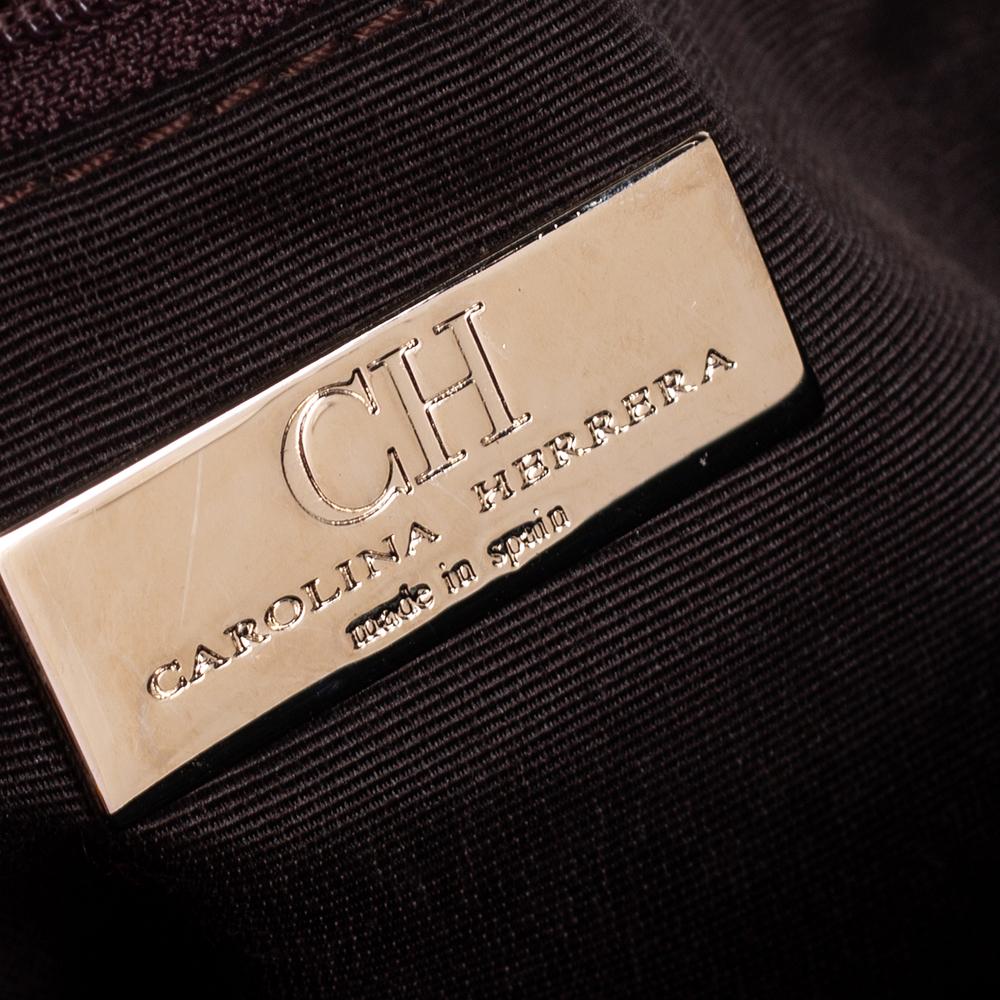 CH Carolina Herrera Green Monogram Leather Audrey Shoulder Bag 2