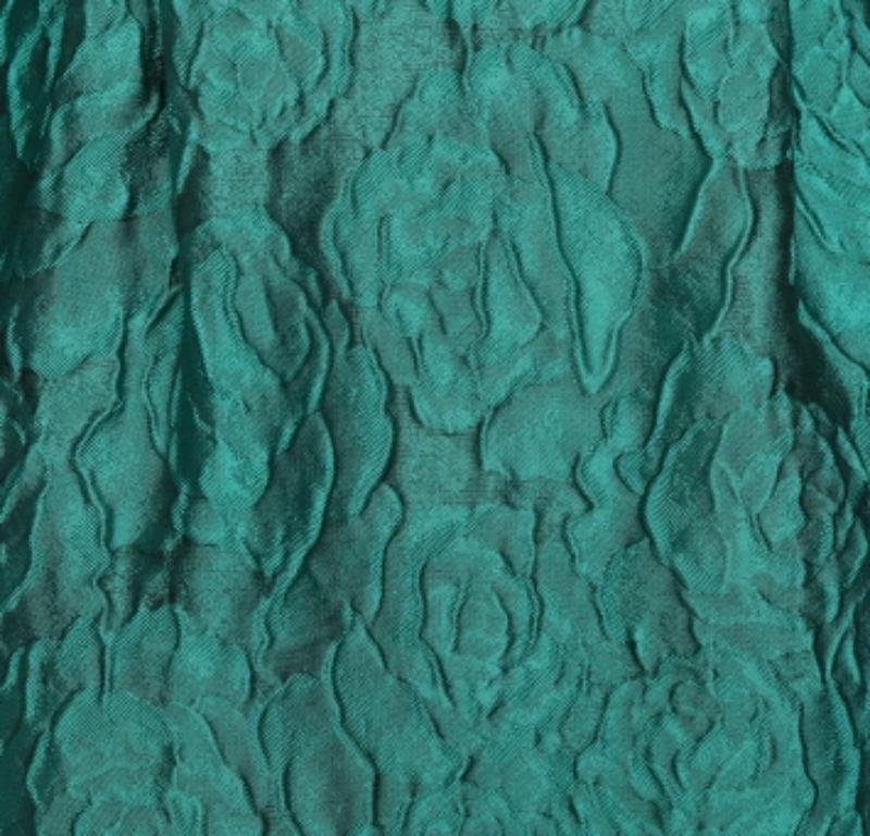 CH Carolina Herrera Tubino verde in seta jacquard a maniche lunghe S In condizioni buone in vendita a Dubai, Al Qouz 2