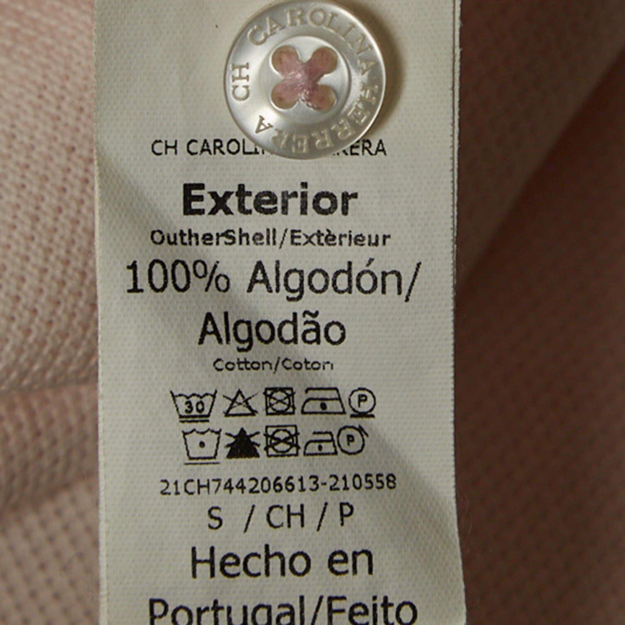 Donna CH Carolina Herrera Mini Polo in cotone rosa chiaro S in vendita