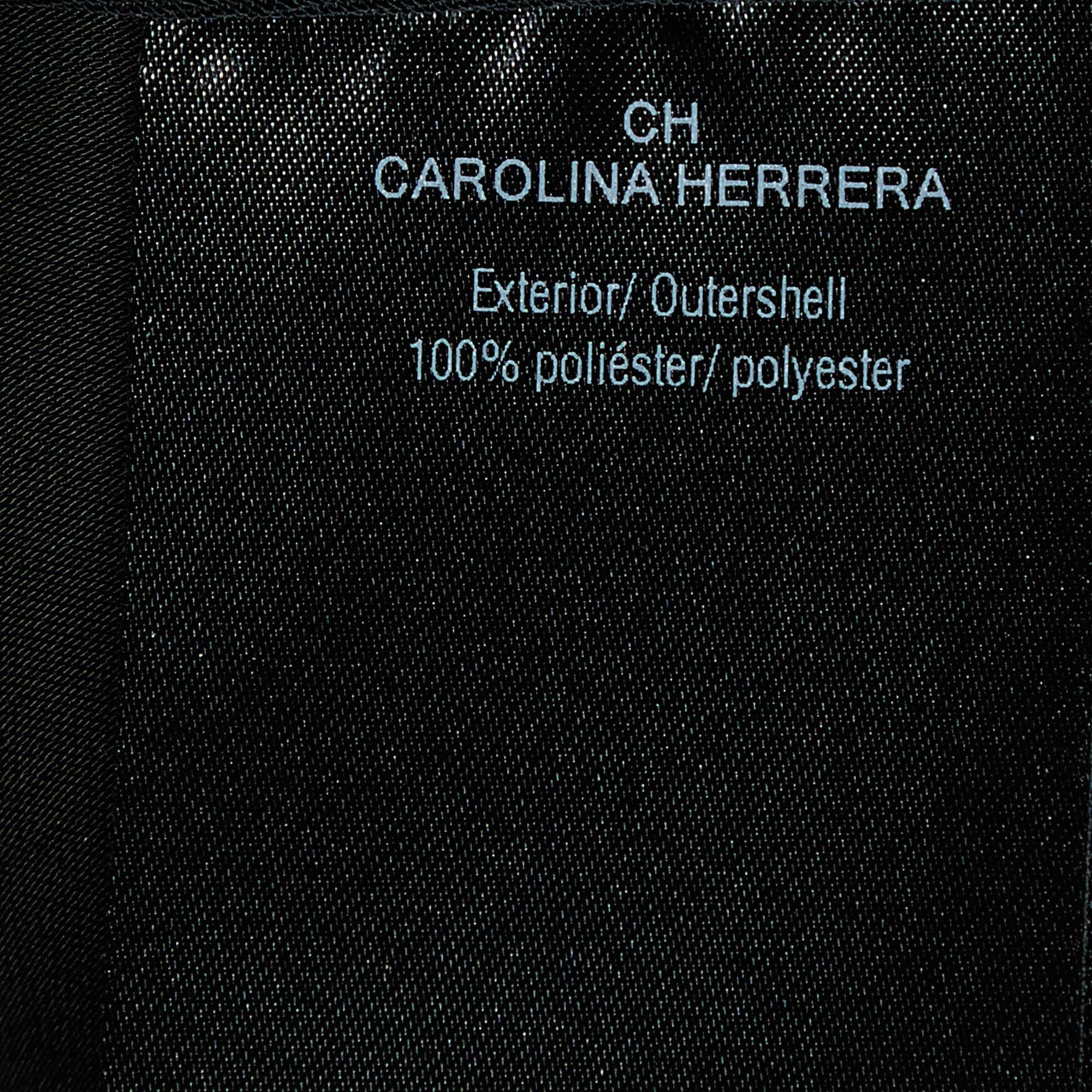 Women's CH Carolina Herrera Monochrome Crepe Flared Sleeveless Dress L For Sale