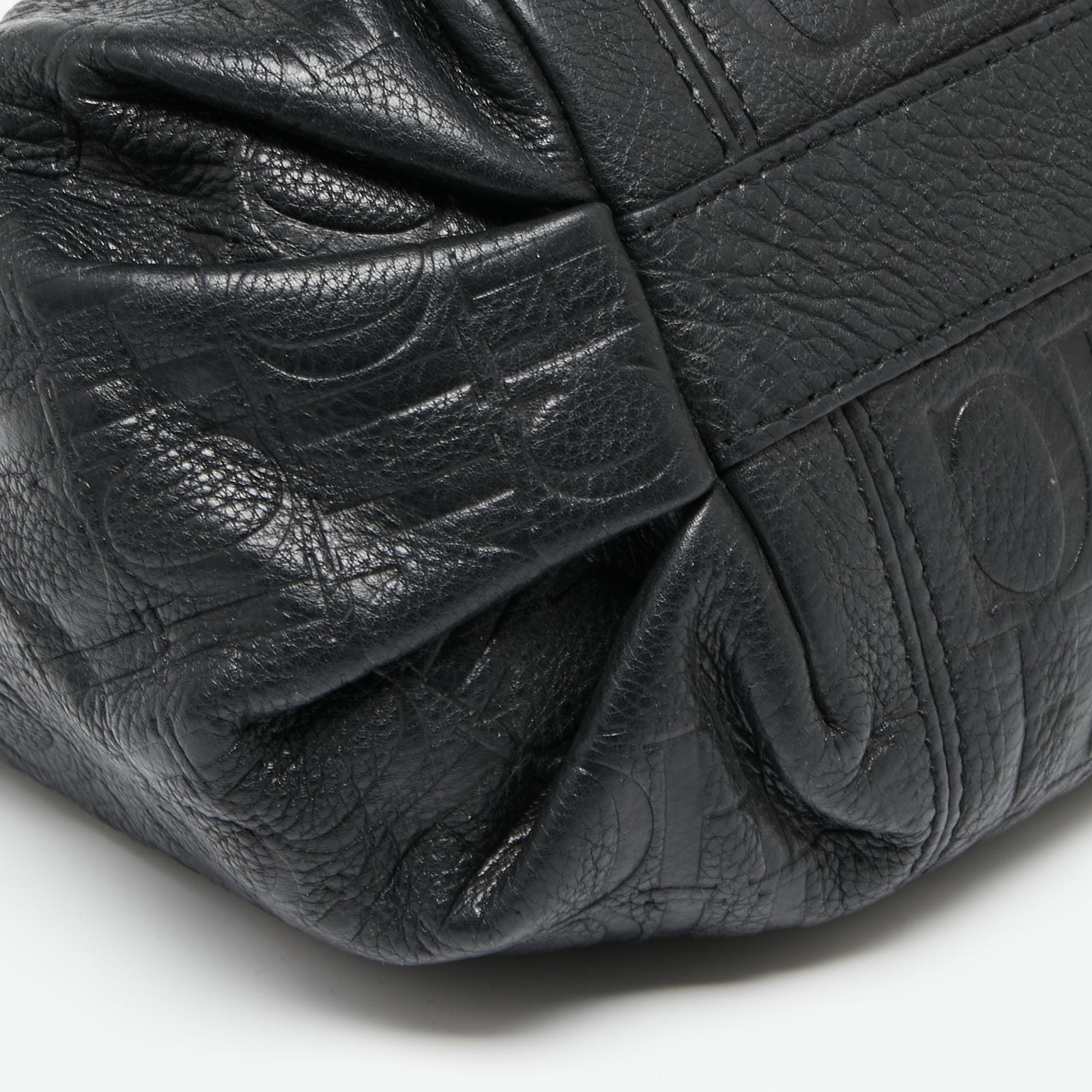 CH Carolina Herrera Monogram Embossed Leather Chain Hobo 5