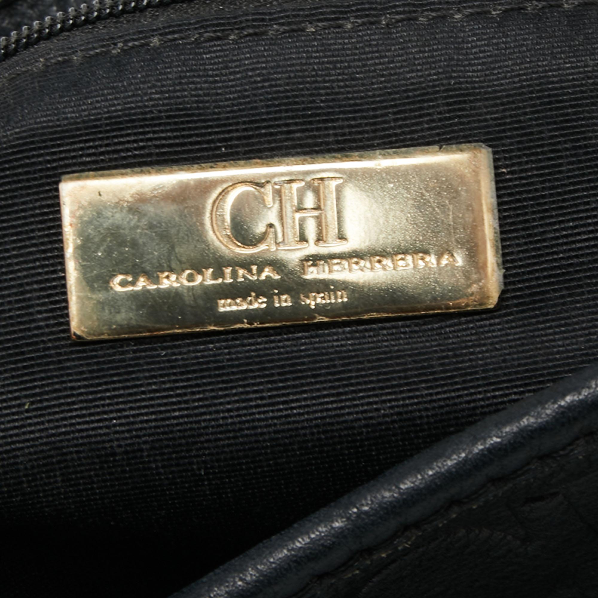 Women's CH Carolina Herrera Monogram Embossed Leather Chain Hobo