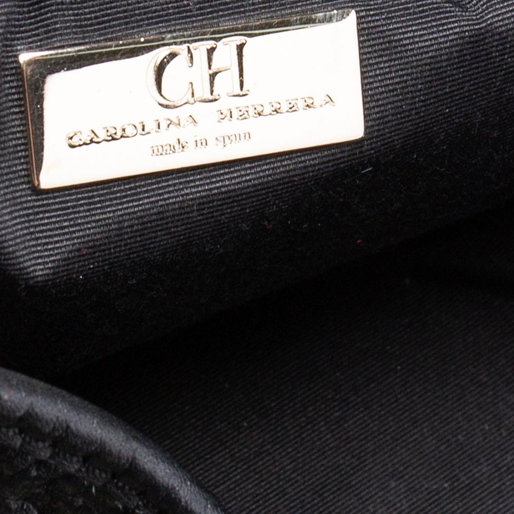 CH Carolina Herrera Monogram Embossed Leather Chain Hobo 2