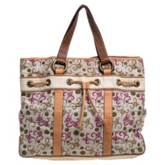CH Carolina Herrera Tote in tessuto ricamato e pelle multicolore