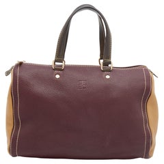 CH Carolina Herrera Mehrfarbige große Andy Boston Tasche aus Leder