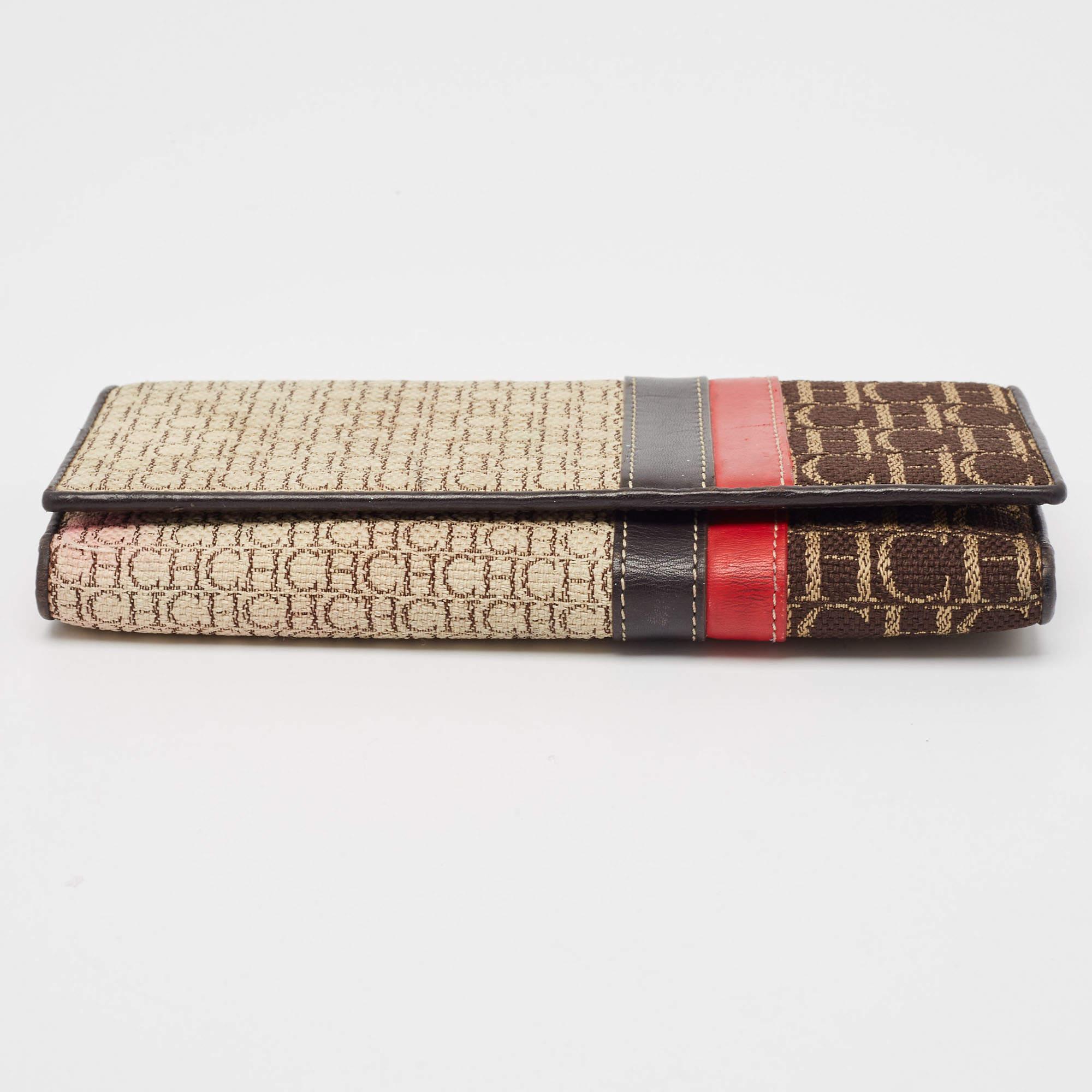 CH Cartera Continental de Lona y Piel con Monograma Multicolor Carolina Herrera en venta 3