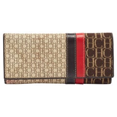 CH Cartera Continental de Lona y Piel con Monograma Multicolor Carolina Herrera