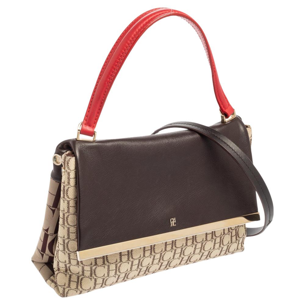 CH Carolina Herrera Multicolor Monogram Coated Canvas and Leather