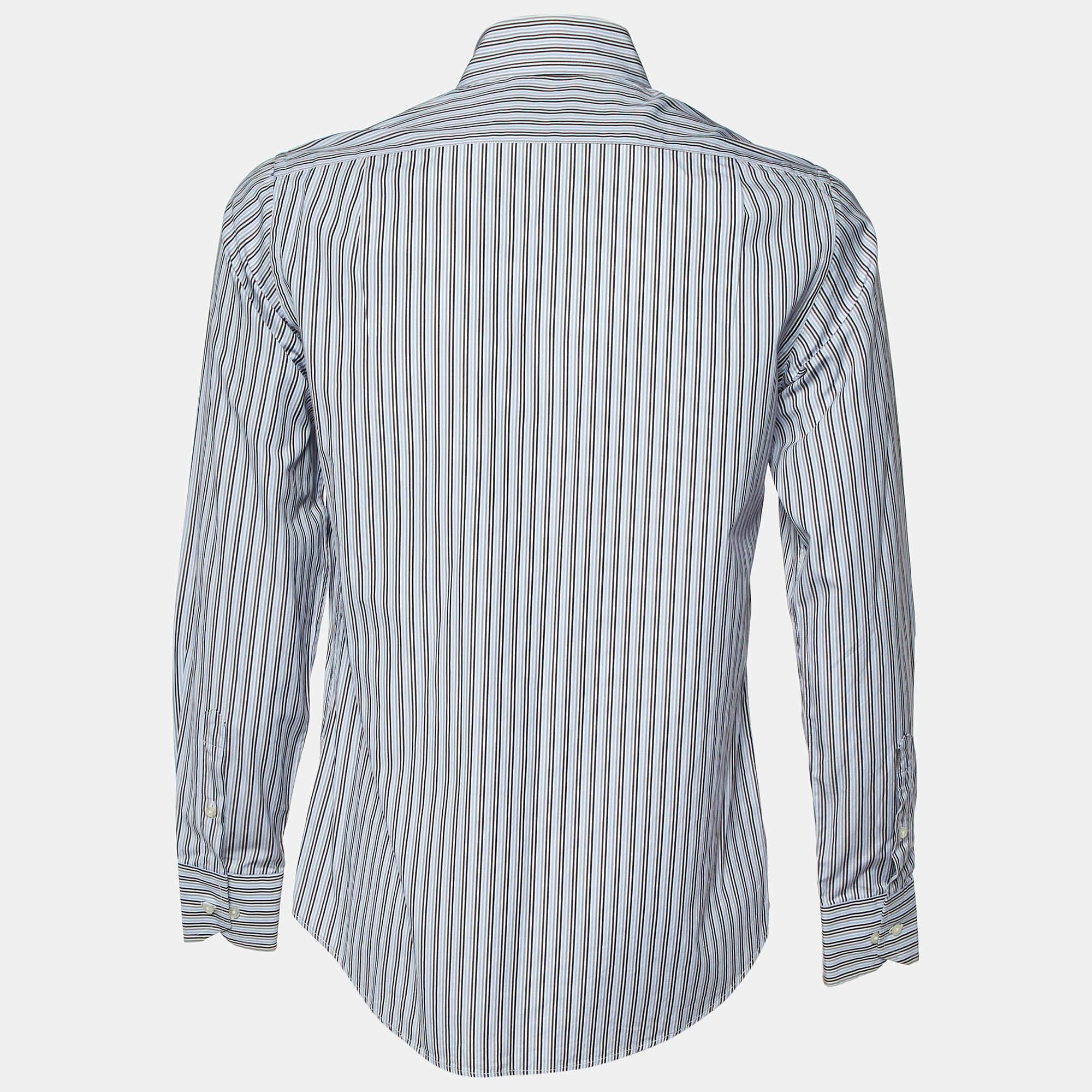 How fabulous does this designer shirt look It is made of fine materials and features a fitted silhouette. Pair it with pants and loafers for a cool ensemble.