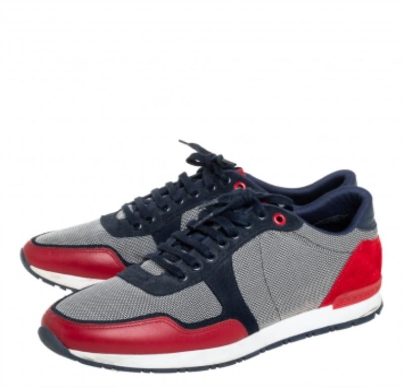 CH Carolina Herrera Multicolor Suede And Leather Low Top Sneakers Size 40 In Good Condition For Sale In Dubai, Al Qouz 2