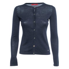 CH Carolina Herrera Chaqueta de punto azul marino abotonada XS