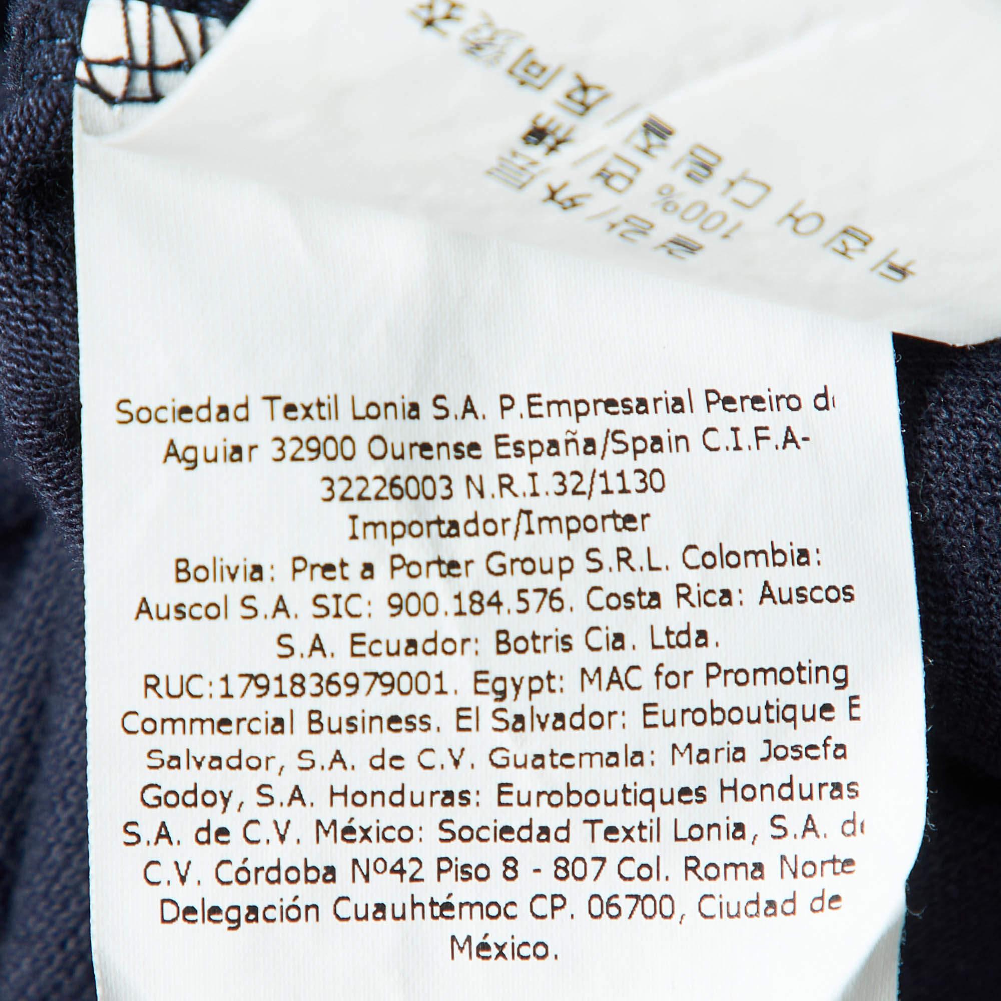 CH Carolina Herrera Maglietta Polo in cotone ricamata con logo blu marino L in vendita 2