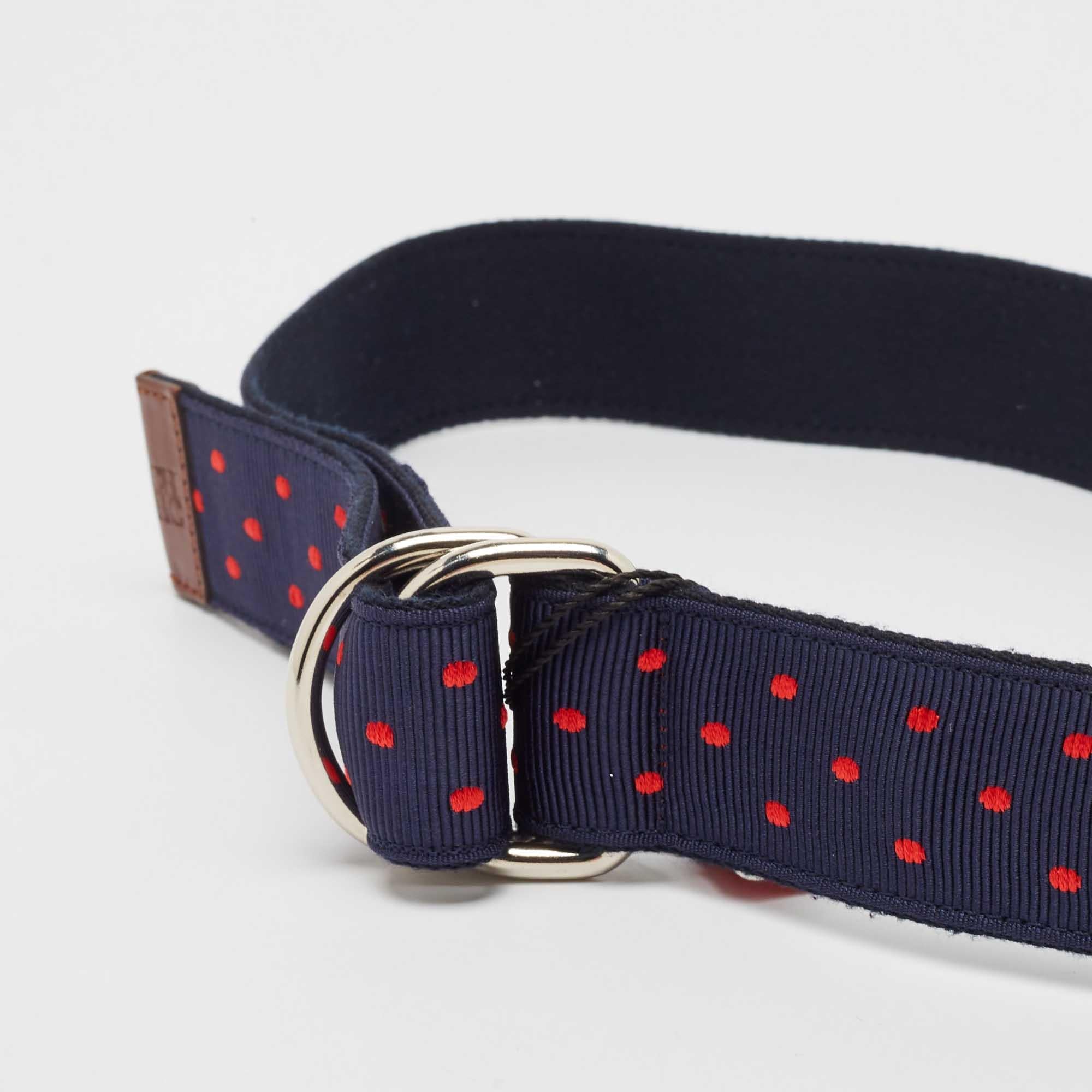 CH Carolina Herrera Cinturón de Grosgrain de Lunares Azul Marino/Rojo 90 CM Negro en venta