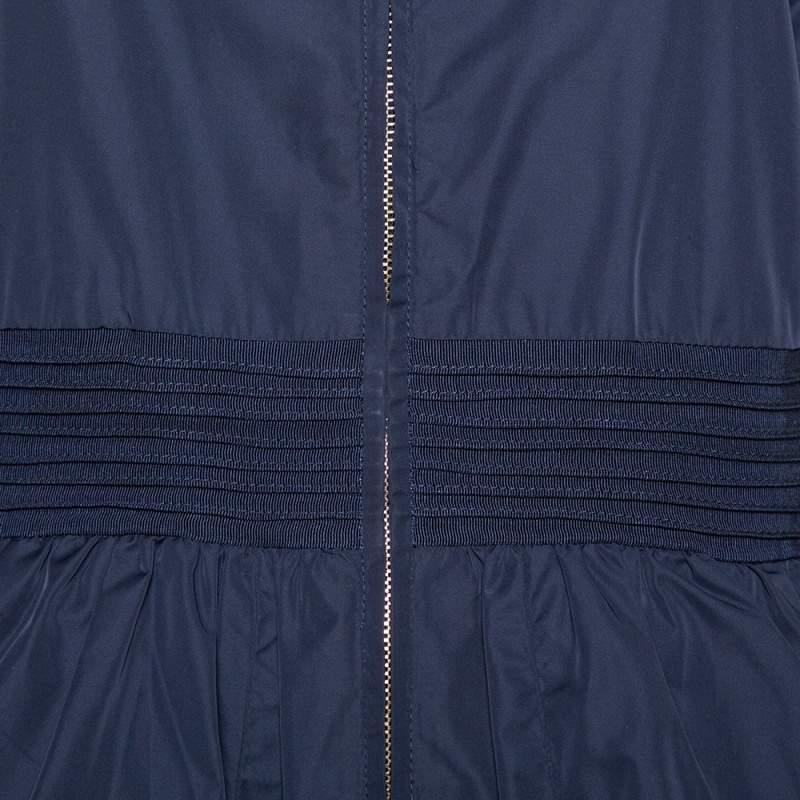 CH Carolina Herrera Azul Marino Sintético Con Cremallera Delantera Peplum Chaqueta S en Bastante bueno Estado en Dubai, Al Qouz 2