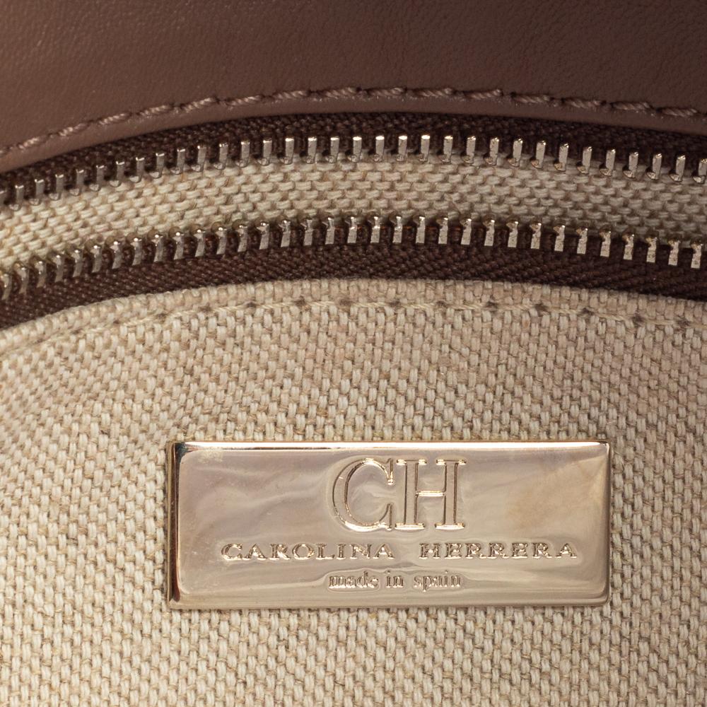 CH Carolina Herrera Old Rose Leather Flap Chain Clutch 3